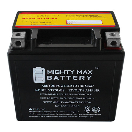 Mighty Max Battery YTX5L-BS Replacement Battery 12VX5L-B Battery YTX5L-BS21158111184